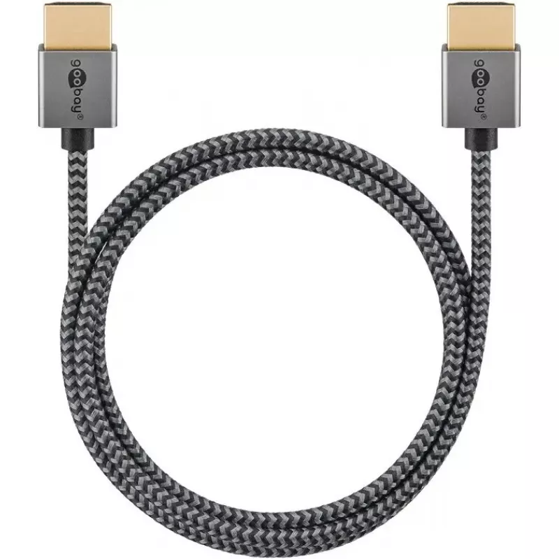 Cabo HDMI Goobay 2m tipo A macho–macho 18 Gbit/s cinzento