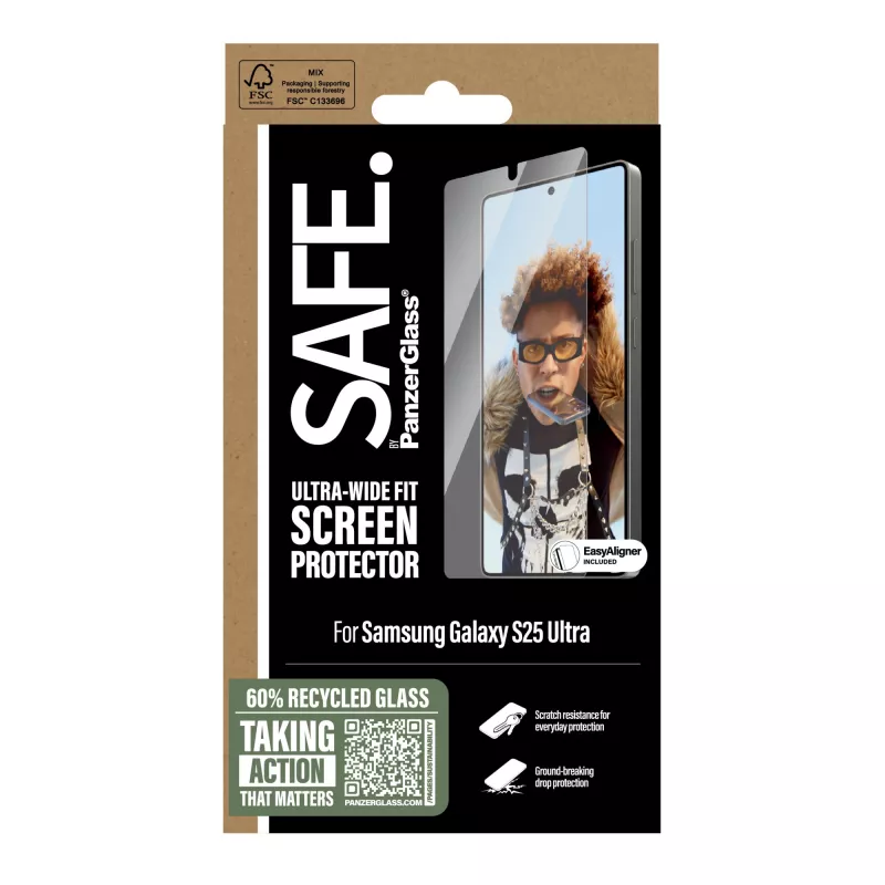 Película protetora de ecrã PanzerGlass SAFE. by ® Samsung Galaxy S25 Ultra | Ultra-Wide Fit com EasyAligner
