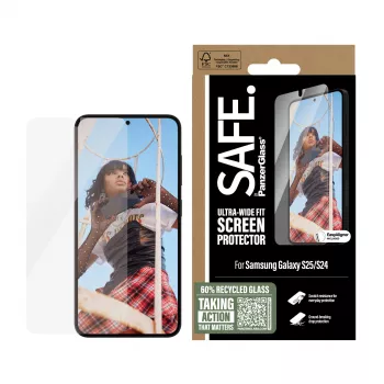 Película protetora de ecrã PanzerGlass SAFE. by ® Samsung Galaxy S25 | S24 | Ultra-Wide Fit com EasyAligner