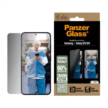 Película protetora de ecrã com privacidade PanzerGlass® Samsung Galaxy S25 | S24 | Ultra-Wide Fit