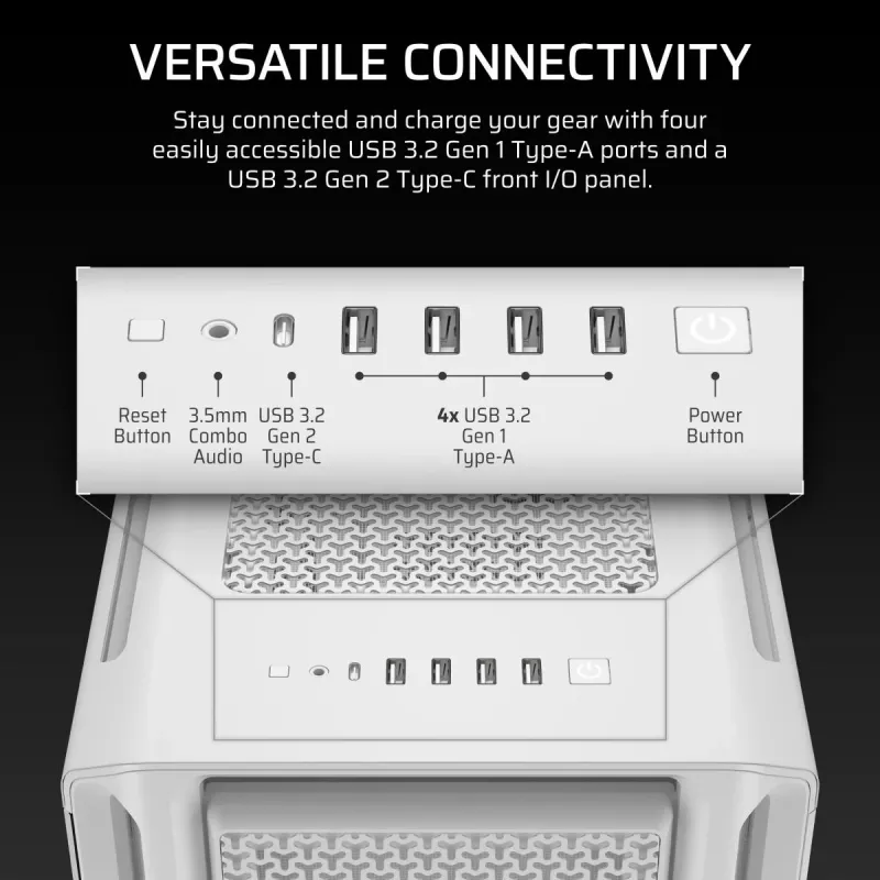 Caixa de PC CORSAIR - 5000T Mid-Tower High-Performance - branca
