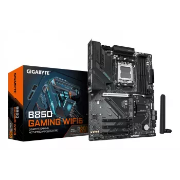 Placa-mãe GIGABYTE B850 GAMING WIFI6, chipset AMD B850, socket AM5, ATX, 4x slots DDR5, Wi-Fi 6, 3x M.2, 4x SATA III