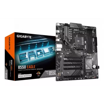 Motherboard GIGABYTE B550 EAGLE - CPUs AMD Ryzen 5000 G-Series, 10+3+1 fases VRM, até 3200 MHz DDR4, 1xPCIe 4.0 + 1xPCIe 3.0 M.2, 1GbE LAN, USB 3.2 Gen 2