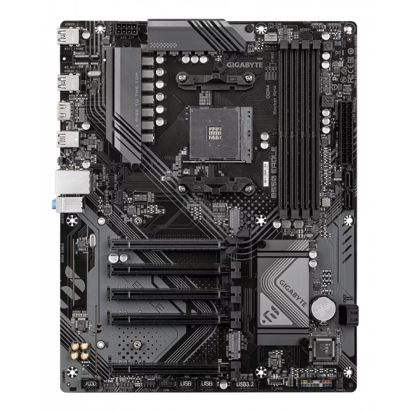 Motherboard GIGABYTE B550 EAGLE - CPUs AMD Ryzen 5000 G-Series, 10+3+1 fases VRM, até 3200 MHz DDR4, 1xPCIe 4.0 + 1xPCIe 3.0 M.2, 1GbE LAN, USB 3.2 Gen 2