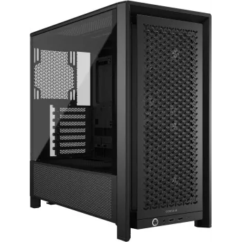 Caixa de PC CORSAIR FRAME 4000D RS Midi Tower — preta, suporte EATX, vidro temperado, USB-C, 3 ventoinhas frontais de 120 mm