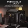 Caixa de PC CORSAIR FRAME 4000D RS Midi Tower — preta, suporte EATX, vidro temperado, USB-C, 3 ventoinhas frontais de 120 mm