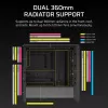 Caixa de PC CORSAIR FRAME 4000D RS Midi Tower — preta, suporte EATX, vidro temperado, USB-C, 3 ventoinhas frontais de 120 mm