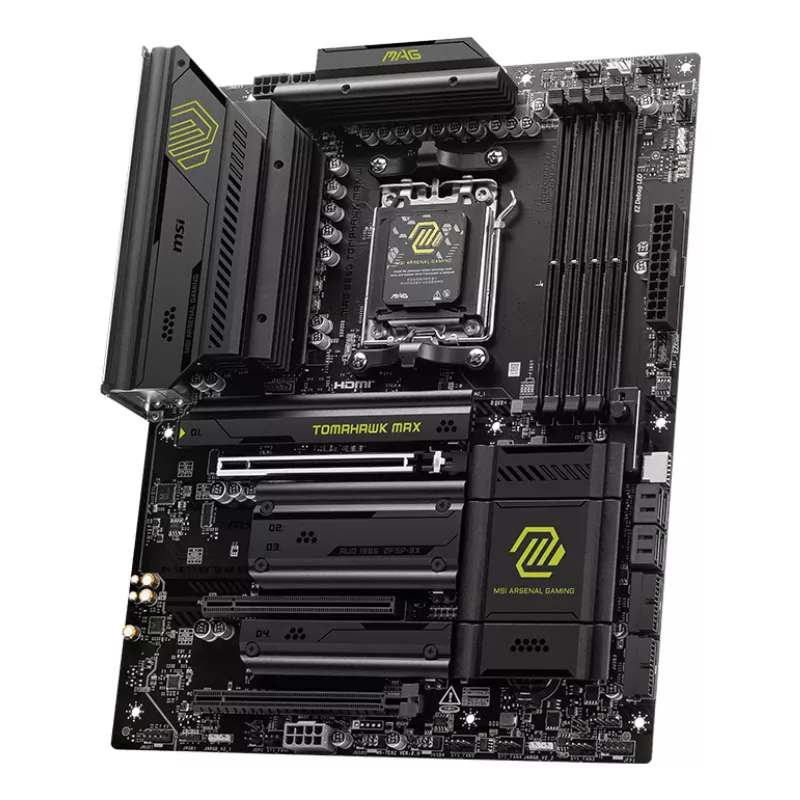 Placa-mãe MSI MAG B850 TOMAHAWK MAX WIFI — AMD B850, socket AM5, ATX, DDR5, 4×M.2, Wi‑Fi 7, 5Gb LAN, áudio 7.1