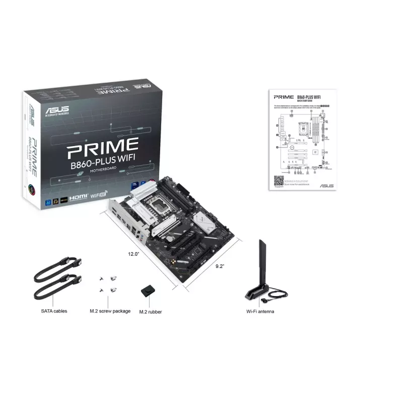Motherboard ASUS PRIME B860-PLUS WIFI — Intel B860, LGA 1851, ATX, DDR5, 4 DIMM, Wi-Fi 6E, LAN 2.5Gb, Bluetooth 5.3