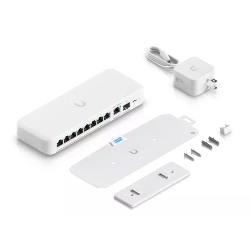 Switch gerido UBIQUITI UniFi Flex 2.5G USW-FLEX-2.5G-8 — 8× 2.5G RJ-45, 1× 10G SFP+, L2, 60 Gbit/s