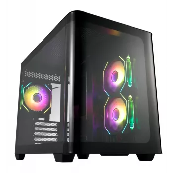 Caixa FSP S380-BA Mini Tower mITX, mATX preto ARGB