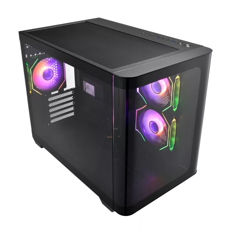 Caixa FSP S380-BA Mini Tower mITX, mATX preto ARGB