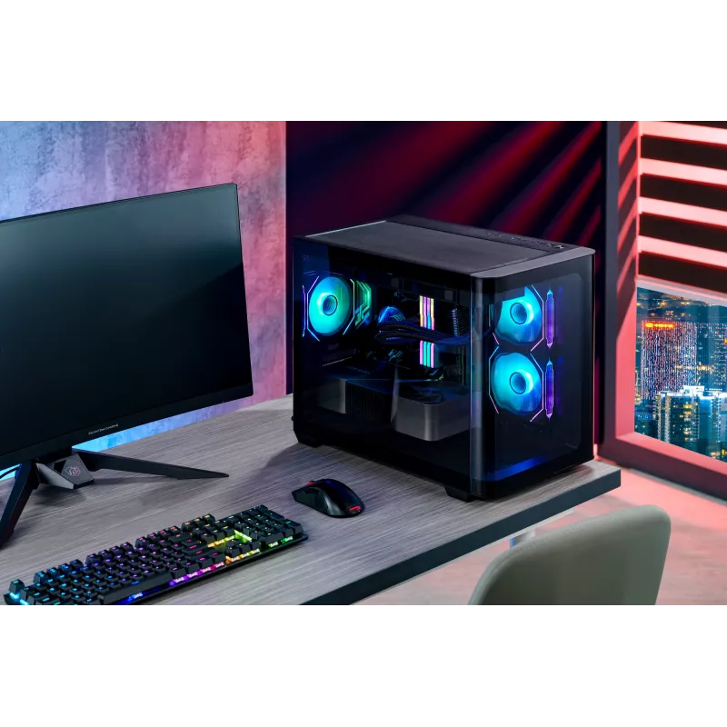 Caixa FSP S380-BA Mini Tower mITX, mATX preto ARGB