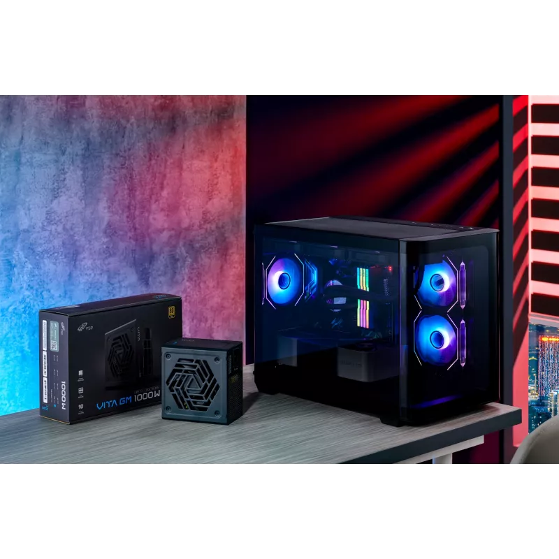 Caixa FSP S380-BA Mini Tower mITX, mATX preto ARGB