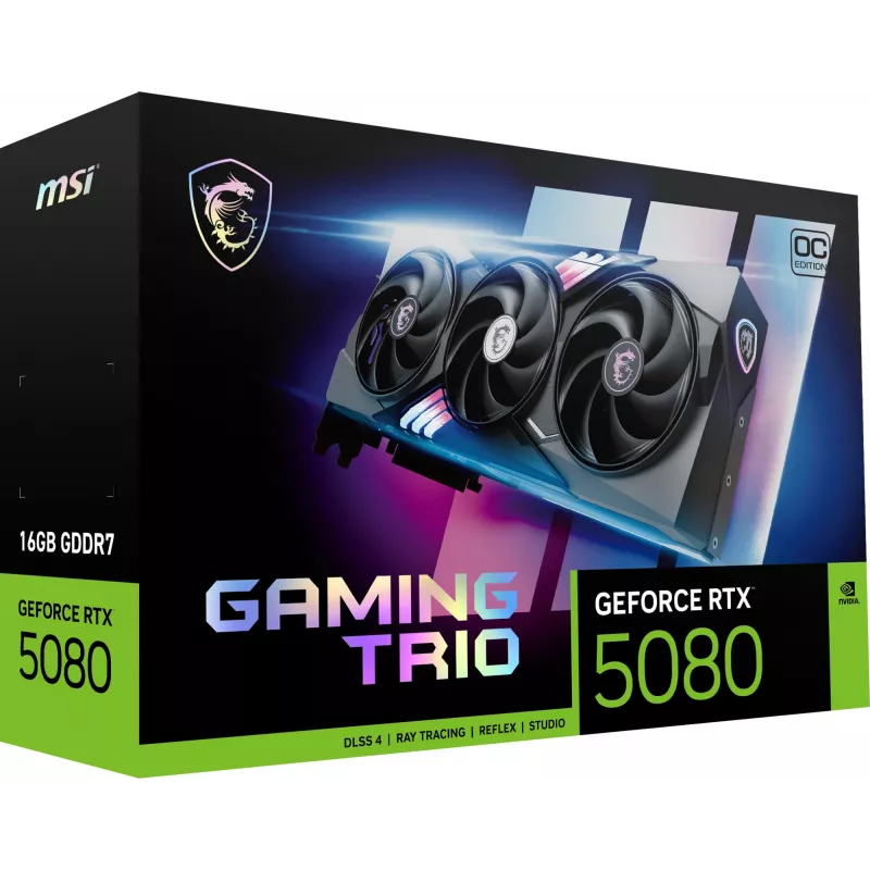 Placa gráfica MSI GAMING GEFORCE RTX 5080 16G TRIO OC NVIDIA 16 GB GDDR7