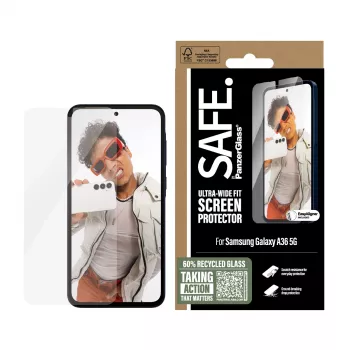 Película protetora de ecrã PanzerGlass SAFE. by ® Samsung Galaxy A36 5G | Ultra-Wide Fit com EasyAligner