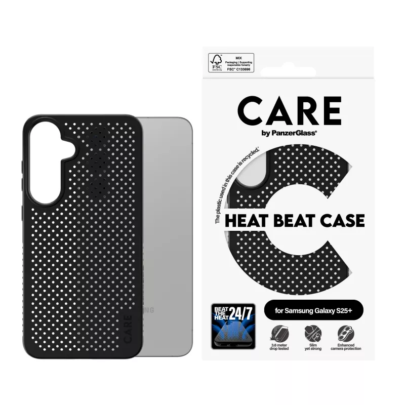 Capa PanzerGlass CARE™ by ® Heat Beat Samsung Galaxy S25+, capa, Samsung, Samsung - Galaxy S25+, preto
