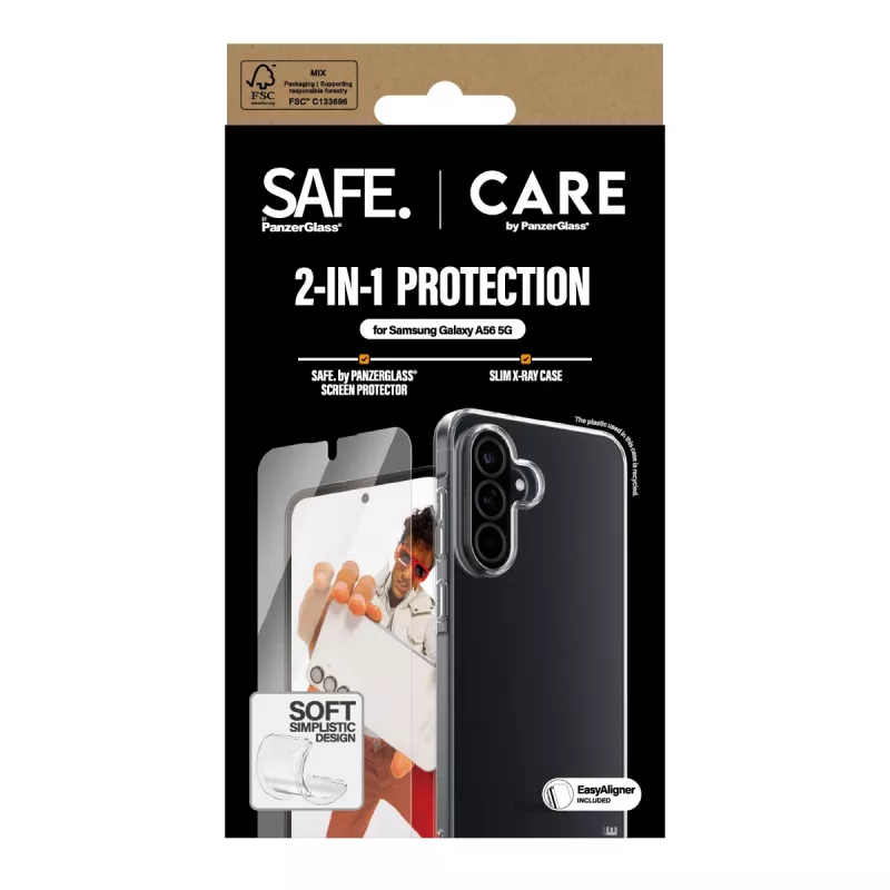 Conjunto 2-em-1 PanzerGlass CARE by Fashion Samsung Galaxy A56 5G resistente a riscos e choques