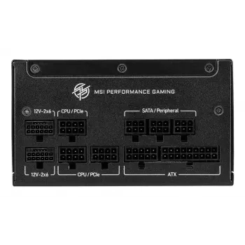 Fonte de alimentação MSI MPG A850GS PCIE5 850 W 24-Pin ATX ATX preto
