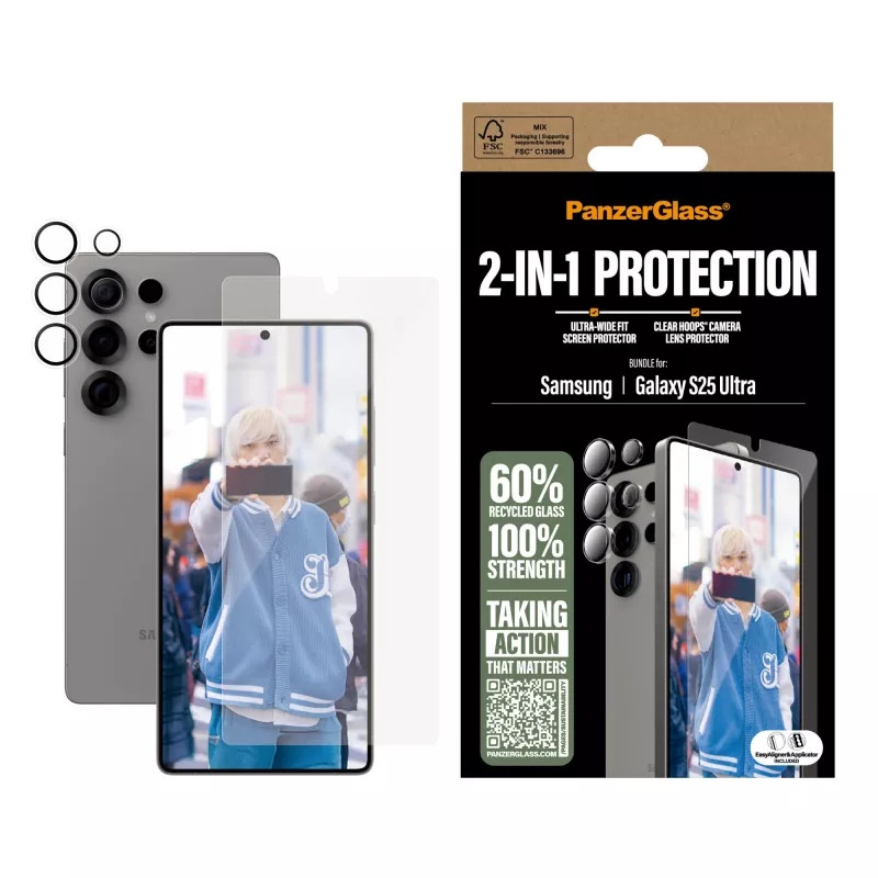 Conjunto de proteção 2-em-1 PanzerGlass ® para Samsung Galaxy S25 Ultra