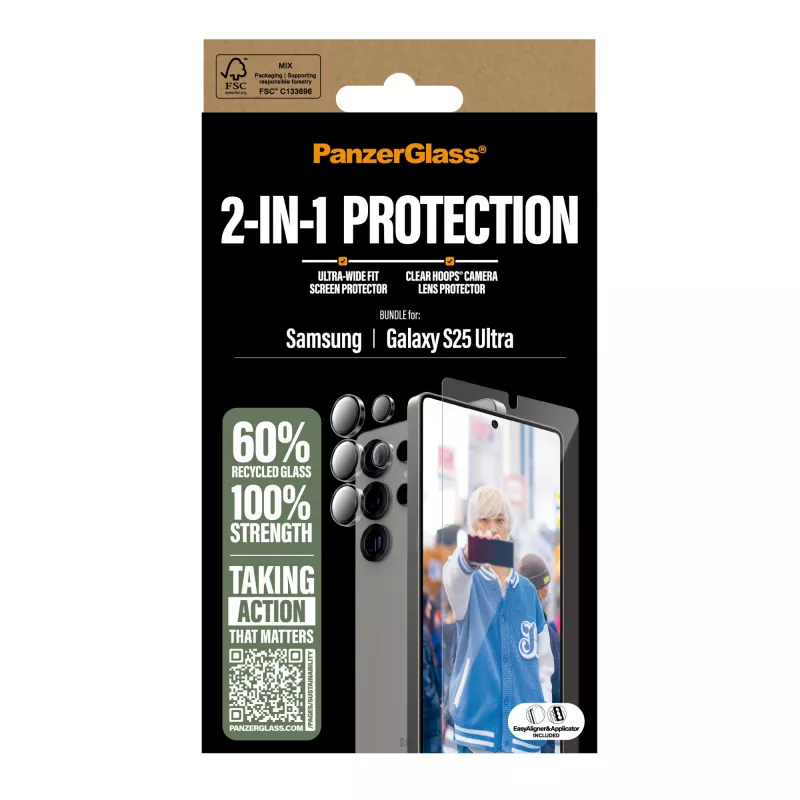 Conjunto de proteção 2-em-1 PanzerGlass ® para Samsung Galaxy S25 Ultra