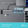 TP-Link UH5020C hub USB-C de 5 portas, HDMI 4K@60Hz, 100 W Power Delivery, 1x USB-C, 2x USB-A, 5 Gbps, alumínio, cinzento