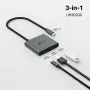 Hub USB Type-C TP-Link UH3020C — 3 portas (HDMI, USB-A, USB-C), 5 Gbit/s, HDMI 4K@60Hz, PD até 100W, alumínio, cabo de 0,18 m