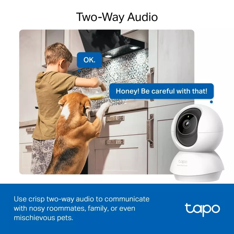 Câmara de segurança Wi-Fi TP-Link Tapo Pan/Tilt AI SPEC: 3K 5MP (2880×1620), 2,4 GHz, horizontal 360º