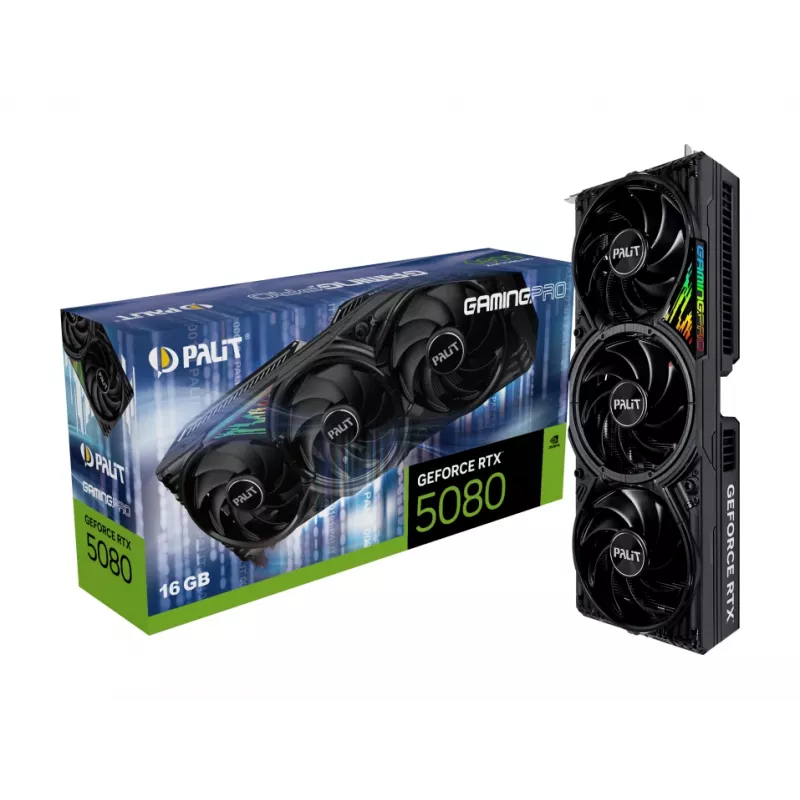 Placa gráfica Palit Microsystems Rtx 5080 Gaming Pro 7680×4320 16GB Gddr7 Pci-e 5.0 X16 3 ventoinhas 3xDP/1xHDMI