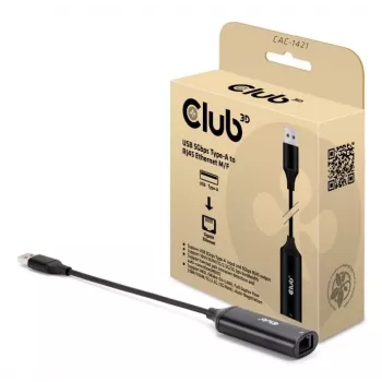 Club 3D CAC-1421 adaptador de USB-A para RJ45 Ethernet, 5 Gbps, 24,5 cm