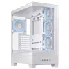 Caixa de PC ASUS A31 Plus TG ARGB WHITE midi tower — ATX, vidro temperado, ARGB, 3x120mm + 1x120mm ventoinhas, GPU 38 cm, dissipador de CPU 165 mm