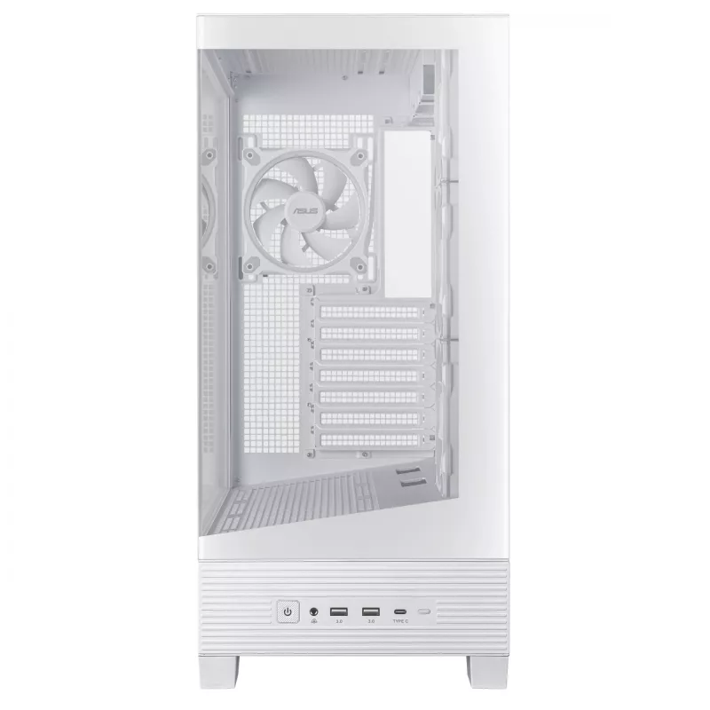 Caixa de PC ASUS A31 Plus TG ARGB WHITE midi tower — ATX, vidro temperado, ARGB, 3x120mm + 1x120mm ventoinhas, GPU 38 cm, dissipador de CPU 165 mm