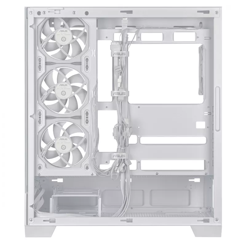 Caixa de PC ASUS A31 Plus TG ARGB WHITE midi tower — ATX, vidro temperado, ARGB, 3x120mm + 1x120mm ventoinhas, GPU 38 cm, dissipador de CPU 165 mm