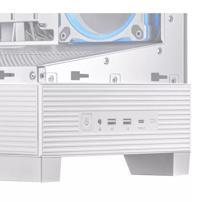 Caixa de PC ASUS A31 Plus TG ARGB WHITE midi tower — ATX, vidro temperado, ARGB, 3x120mm + 1x120mm ventoinhas, GPU 38 cm, dissipador de CPU 165 mm