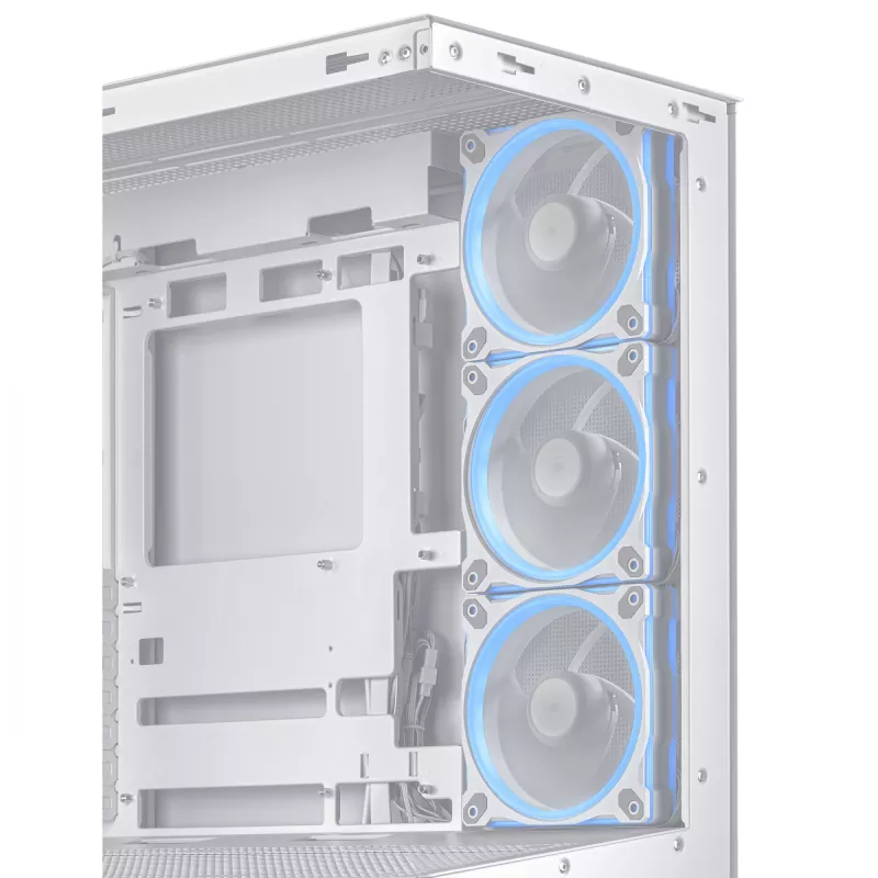 Caixa de PC ASUS A31 Plus TG ARGB WHITE midi tower — ATX, vidro temperado, ARGB, 3x120mm + 1x120mm ventoinhas, GPU 38 cm, dissipador de CPU 165 mm