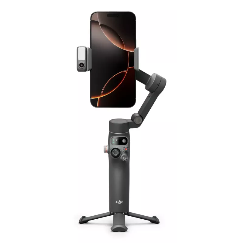DJI Osmo Mobile 7P gimbal para smartphone, estabilização de 3 eixos, ActiveTrack 7.0, haste telescópica, Bluetooth 5.3, cinzento escuro