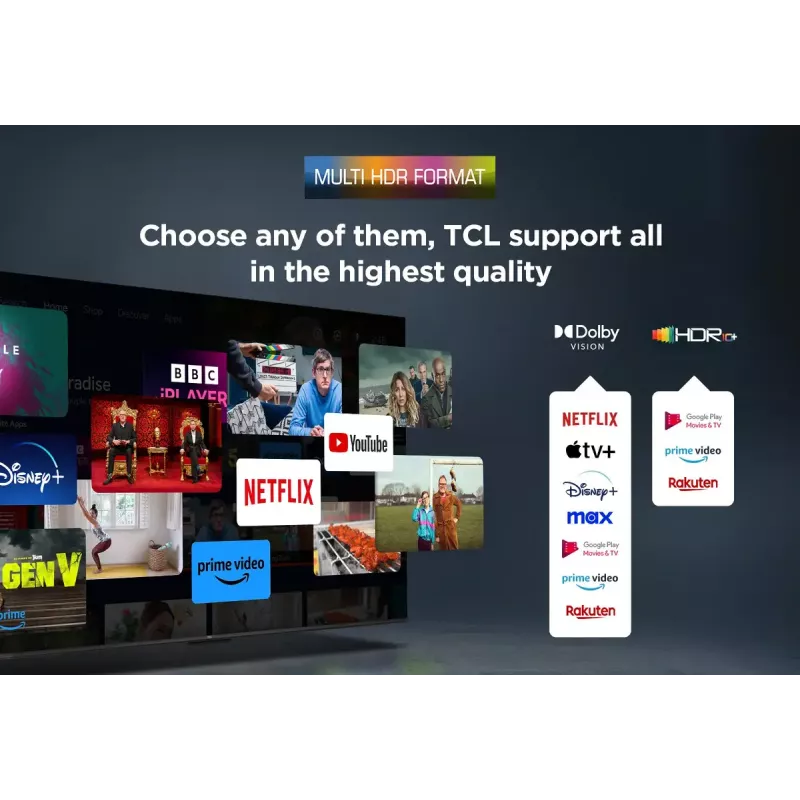 Televisor TCL V6C 43 polegadas 4K Ultra HD DLED, Direct-LED, Google TV, HDR10+, 3840×2160, 60Hz, 20W