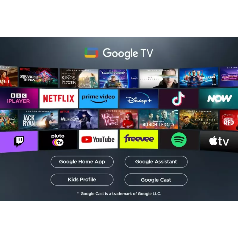 Televisor TCL V6C 43 polegadas 4K Ultra HD DLED, Direct-LED, Google TV, HDR10+, 3840×2160, 60Hz, 20W