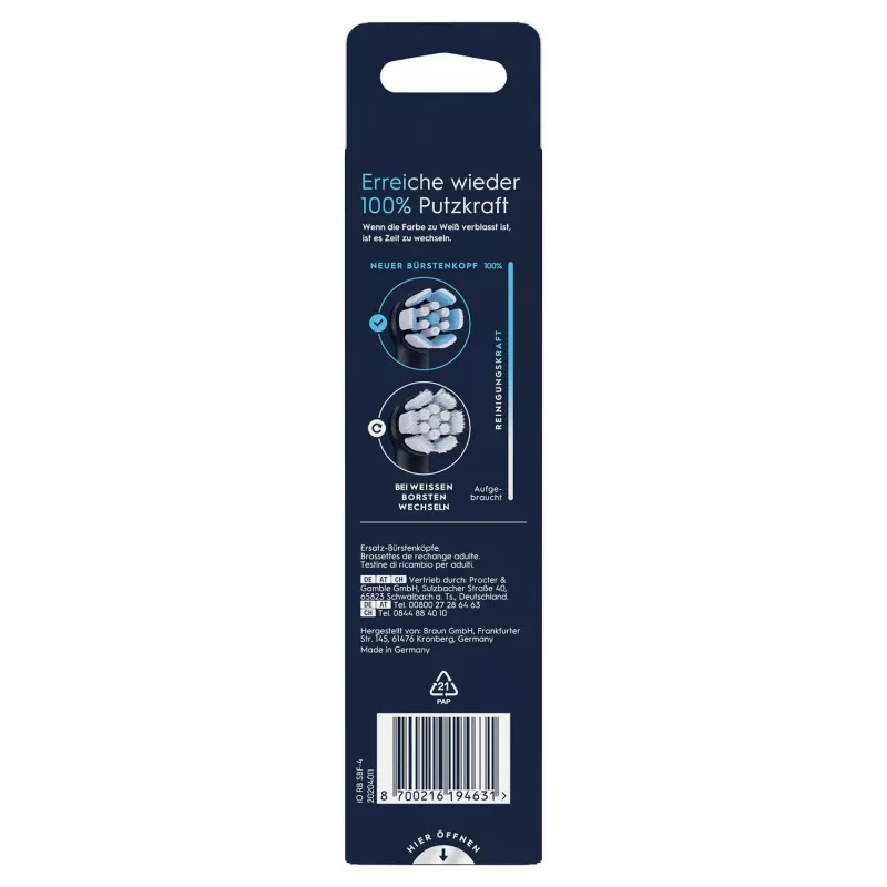 Cabeça de escova de dentes Oral-B 194631 4 unid. preto