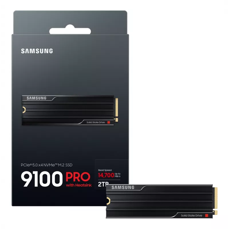 SSD Samsung 9100 PRO Heatsink PCIe® 5.0 NVMe™ M.2 - 2 TB, 2 TB, M.2, 14700 MB/s