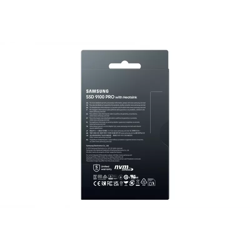 SSD Samsung 9100 PRO Heatsink PCIe® 5.0 NVMe™ M.2 - 2 TB, 2 TB, M.2, 14700 MB/s