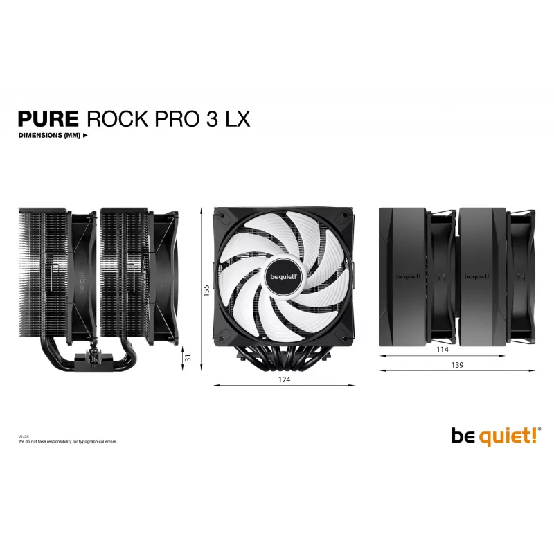 Cooler de CPU be quiet! Pure Rock Pro 3 LX preto 12 cm 1 unidade