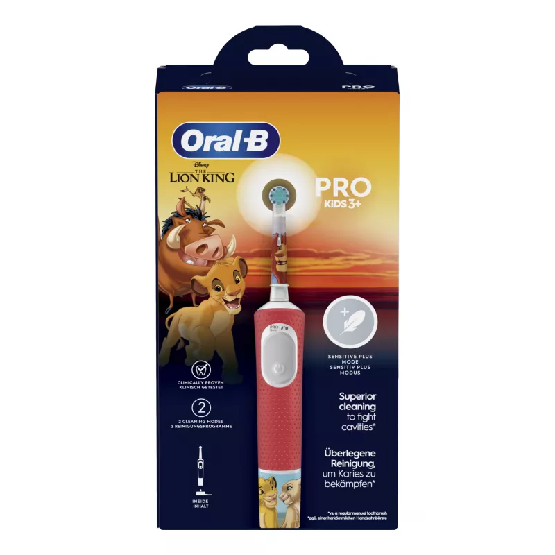 Escova de dentes elétrica Oral-B Kids VITALITYPROLIONK criança rotativa-oscilante multicolor