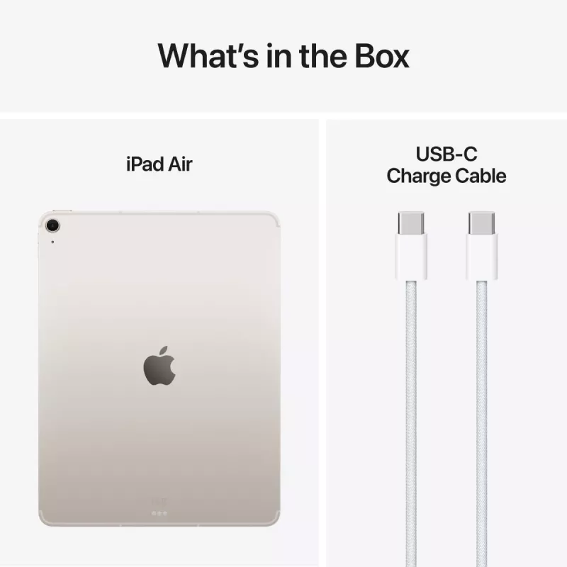 APPLE iPad Air (2025) - M3 - 13 polegadas - 7.ª geração - Wi-Fi + Cellular - 128 GB - Starlight
