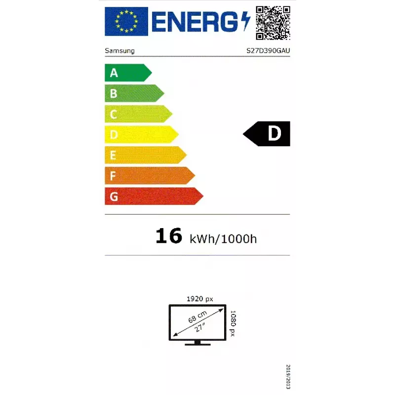 Monitor de computador Samsung S27D390GAU 68,6 cm (27 polegadas) 1920 x 1080 píxeis Full HD LED preto