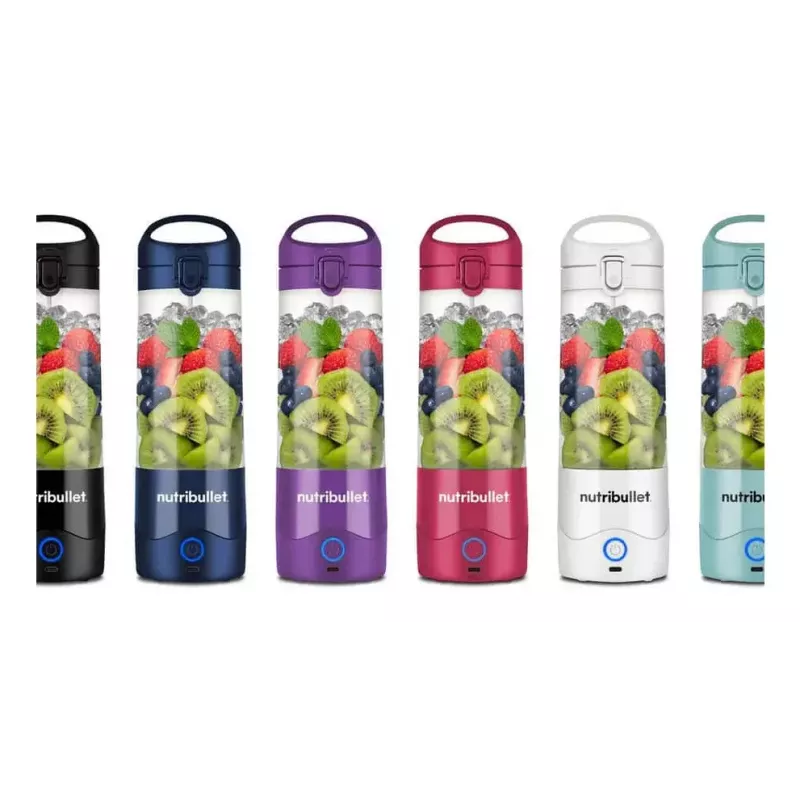 Misturadora portátil NUTRIBULLET Portable 0.475 L — roxa, bateria de 2000 mAh, recipiente Tritan