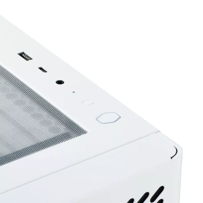 Caixa para PC Cooler Master Elite 502 Midi Tower Branco — ATX, 3x 120 mm à frente, 120 mm atrás, fonte de alimentação em baixo, suporta unidades de 2,5