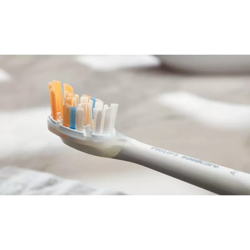 Cabeças de escova de dentes de substituição originais Philips A3 Premium All-in-One HX9094/87, branco, 4 unidades