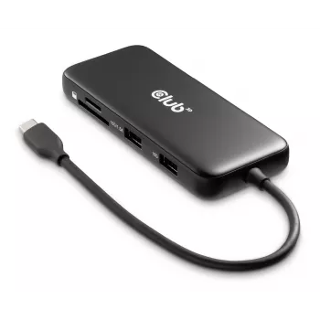 Dock portátil CLUB3D 8-1 USB Type-C® 10Gbps para HDMI™ e DisplayPort™ 8K30Hz PD máx. 100Watt