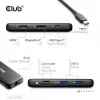 Dock portátil CLUB3D 8-1 USB Type-C® 10Gbps para HDMI™ e DisplayPort™ 8K30Hz PD máx. 100Watt